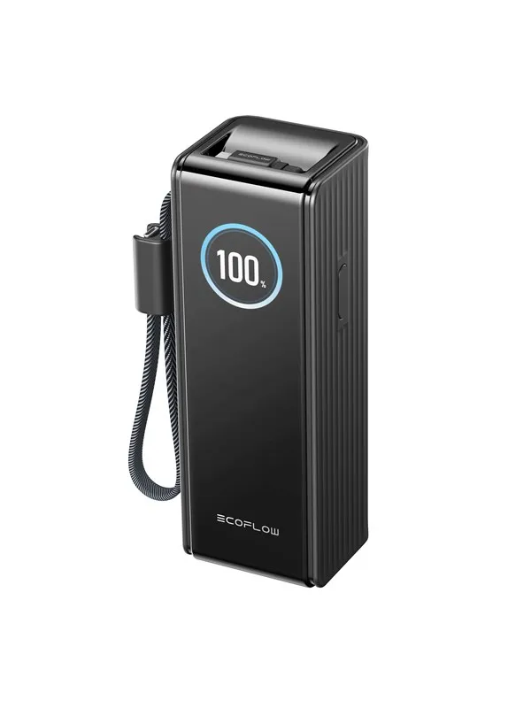 EcoFlow RAPID 25K 170W - 2x Innebygde 100W USB-C-kabler Nødlader - Svart - 25000 mAh