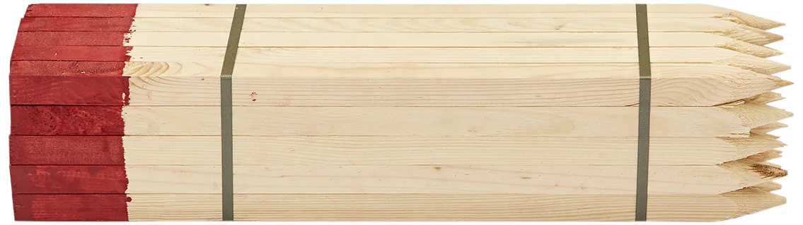 Avsetningspåle furu med rød topp 25×25×600mm
