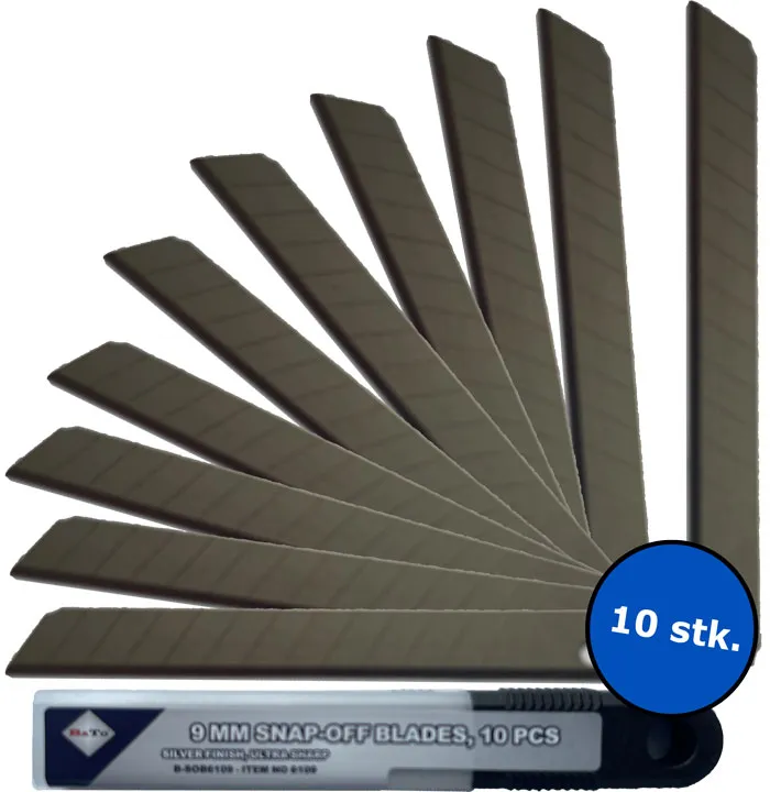 BATO Knivblader knekk-av 9 mm. 10 stk. pk.