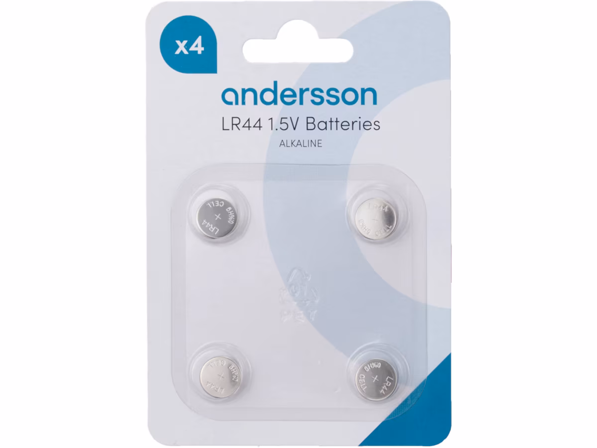 4-pk LR44 knappcellebatterier