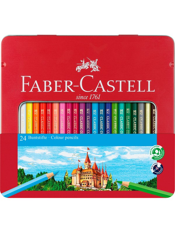 Faber-Castell Colour pencils hexagonal tin 24x window