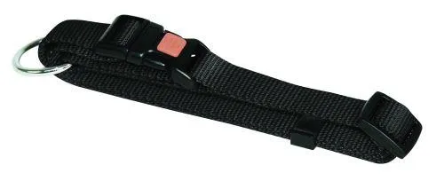Halsbånd nylon svart 10 mm 20-35 cm