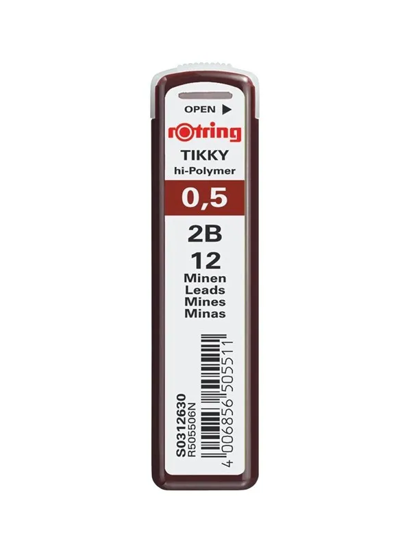 Rotring Lead Refills | 0.5 mm | 2B hardness | 12 leads