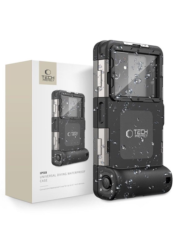 Tech-Protect  Waterproof Case IPX8 Waterproof for Smartphones 4.7-6.7" - Black
