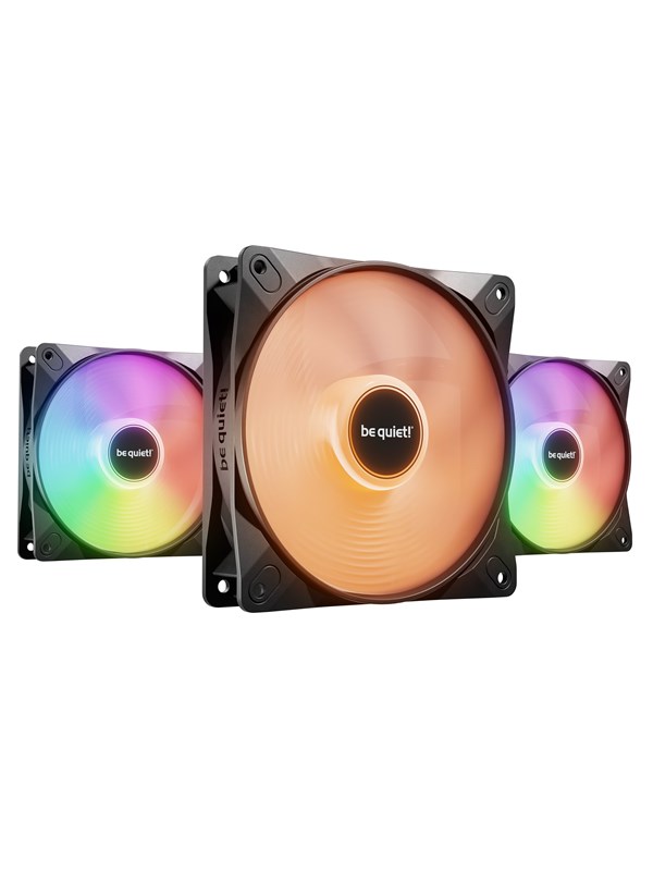 be quiet! LIGHT WINGS LX high-speed (3-pack) - Kabinettvifte - 120mm - Svart med RGB LED-lys - 31 dBA