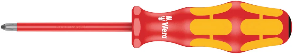 Wera 165 i PZ VDE Insulated screwdriver for Pozidriv screws. PZ 1 x 80 mm