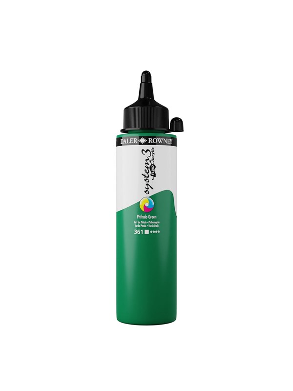 Daler-Rowney System3 Fluid Acrylic 250 ml Phthalo Green