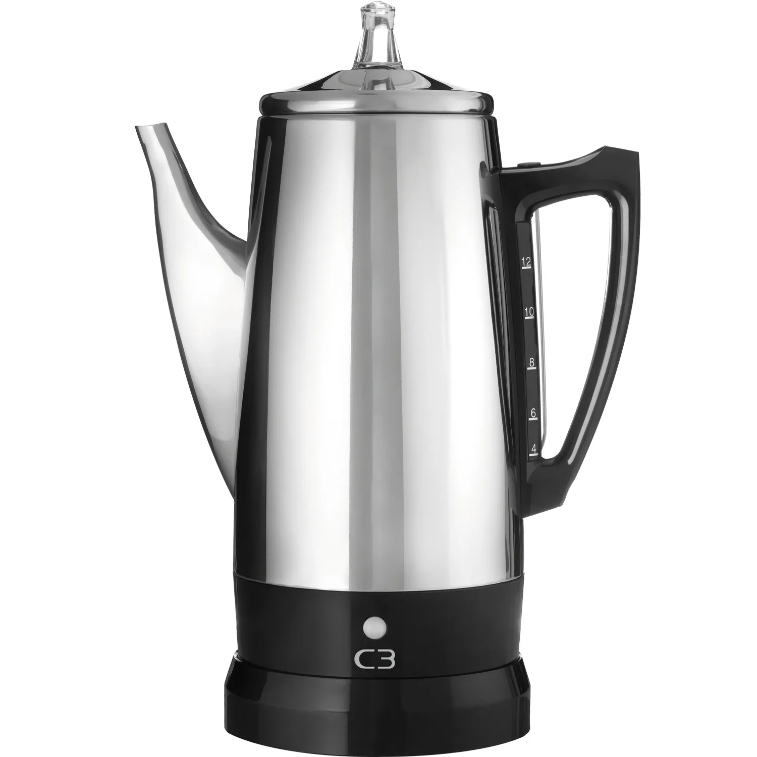 C3 Basic Eco - electric percolator - bright stainless steel