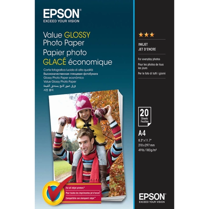 Epson Value - Glossy - A4 (210 x 297 mm) 183 g/m² - 20 sheet(s) photo paper