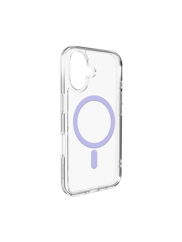 Puro Lite Mag TPU+PC Case Compatible with MagSafe for iPhone 17 - Transparent with Pink Ring