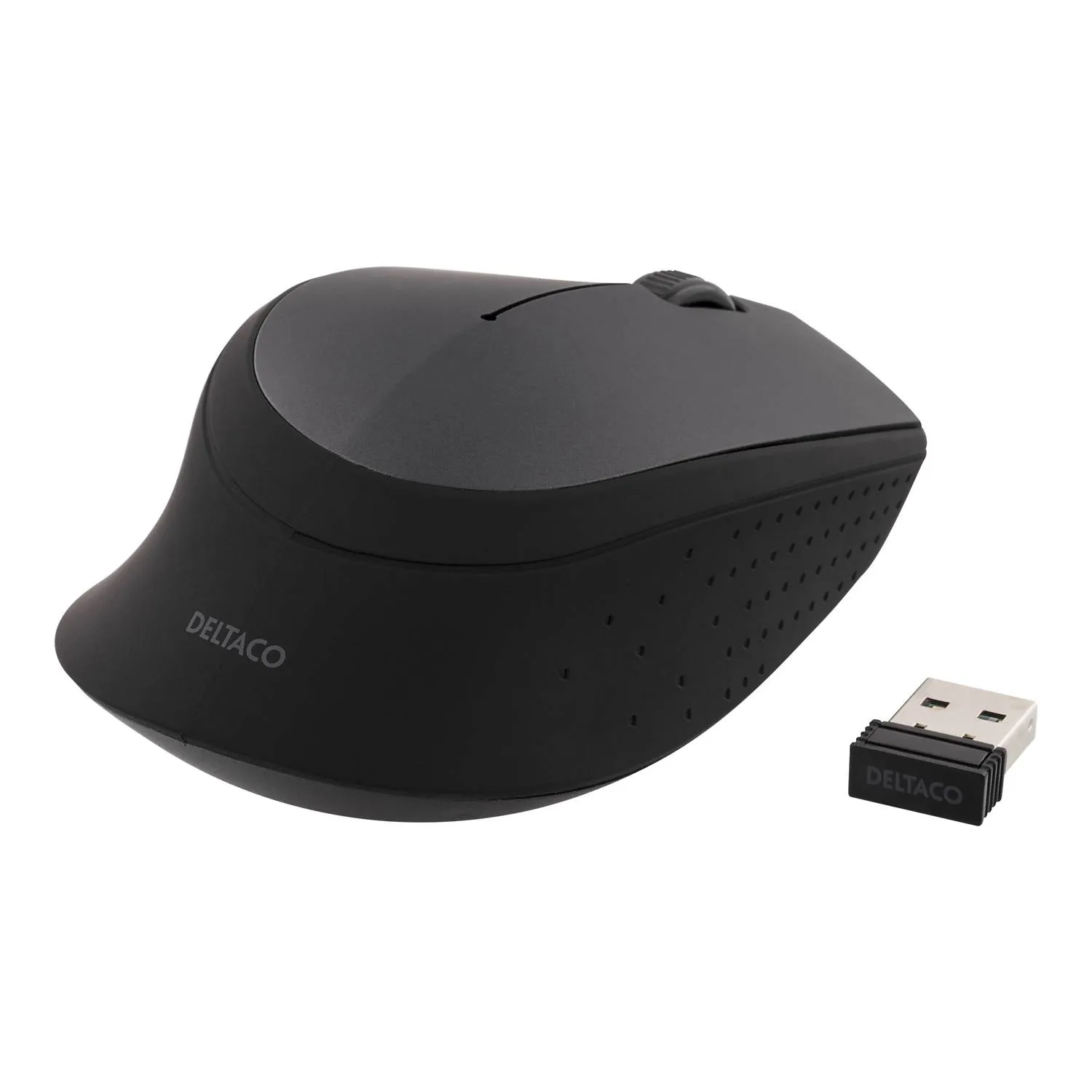 Deltaco MS-460 - Mouse optical 3 buttons wireless USB Black - Mus - Optisk - 3 knapper - Svart