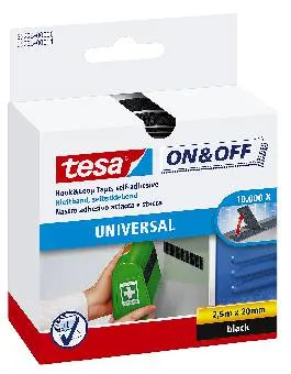 tesa On & Off Universal 20mm x 250cm Black