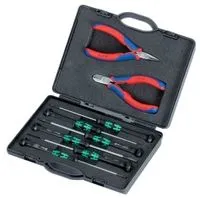 KNIPEX Elektronikktang-sett, med verktøy for arbeid på elektroniske komponenter