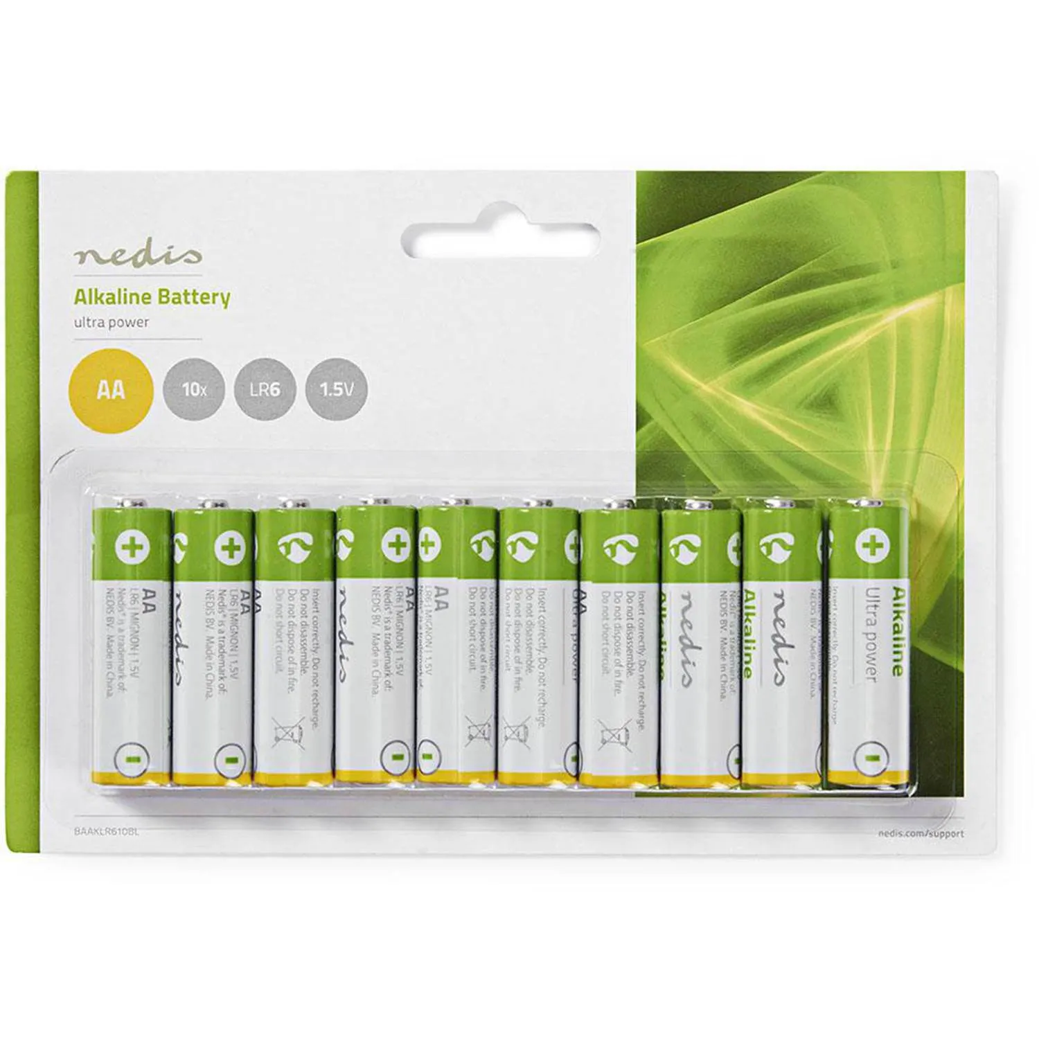Nedis BAAKLR610BL battery - 10 x AA type - Alkaline