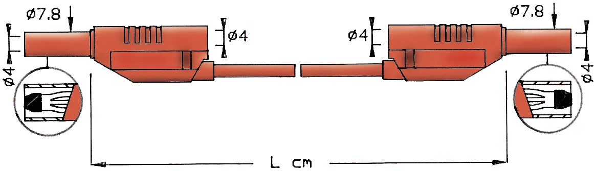 Elma Instruments Test lead - 2711 red 100cm