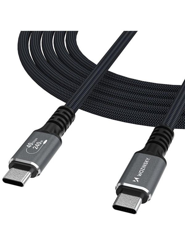 Wozinsky WPS-UY415S USB-C USB4 Cable 40Gb/s 240W 1.5m 4K - Black