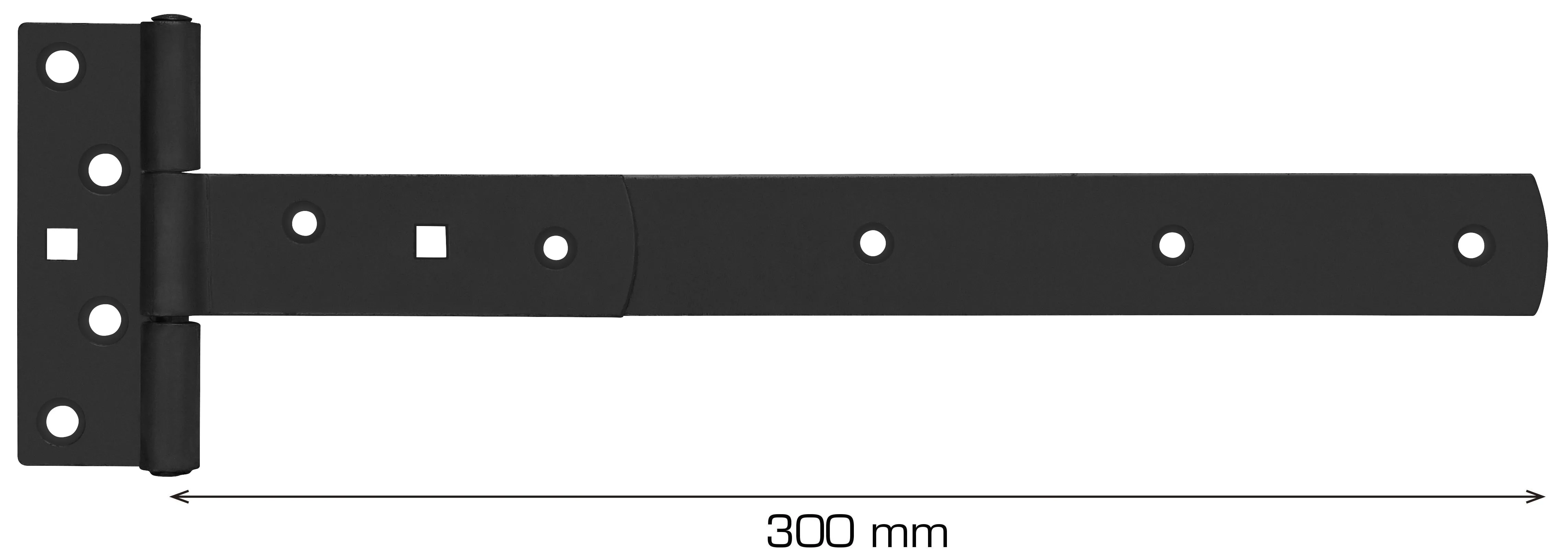 Home>it T-Hinge - Matte Black 300 x 30 mm Zinc-Coated Carbon Steel