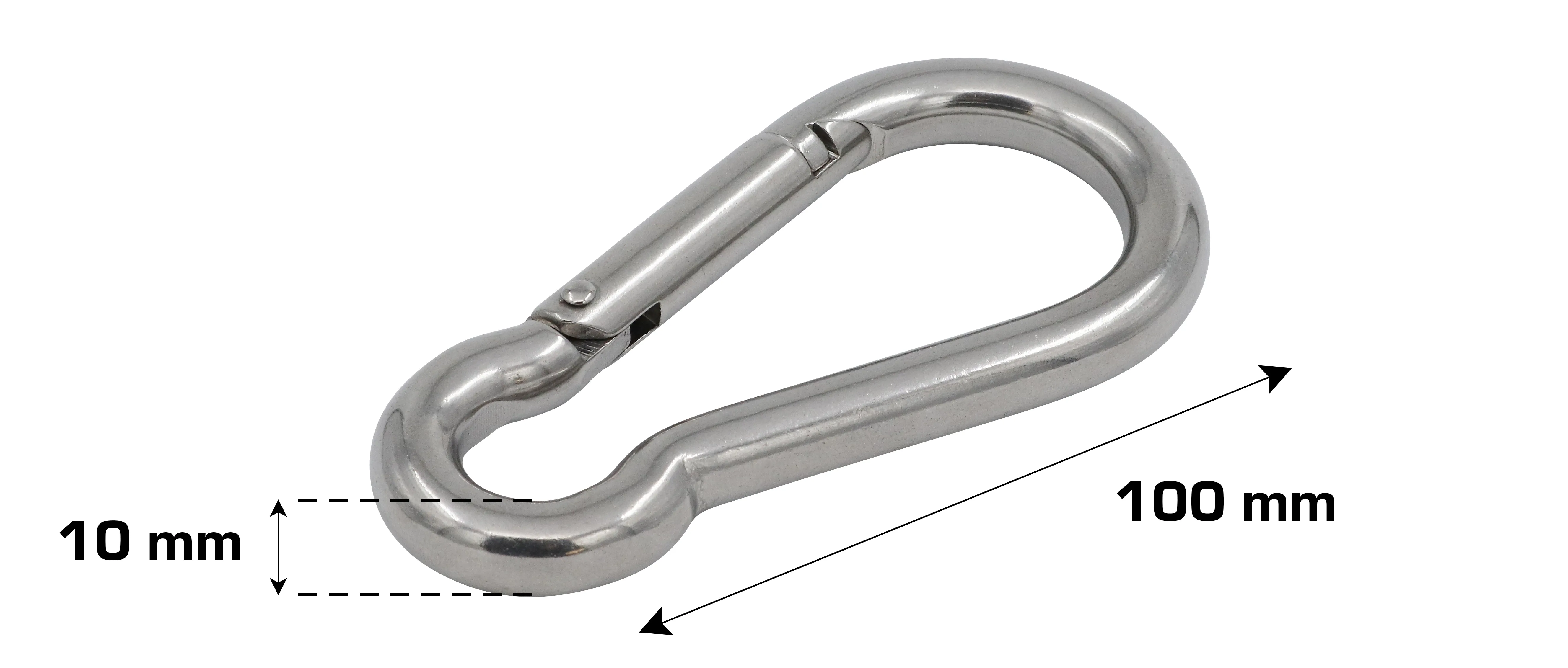 Home>it fireman's snap hook Ø10 x 100 mm stainless steel 2 pcs.