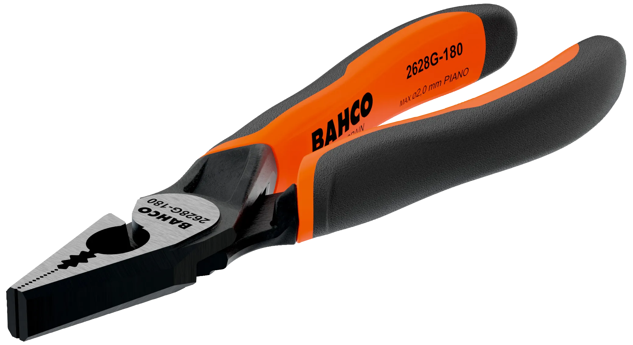 BAHCO ERGO™ Combination Pliers with Self-Opening Dual-Component Handles and Phosphate Finish 200 mm
