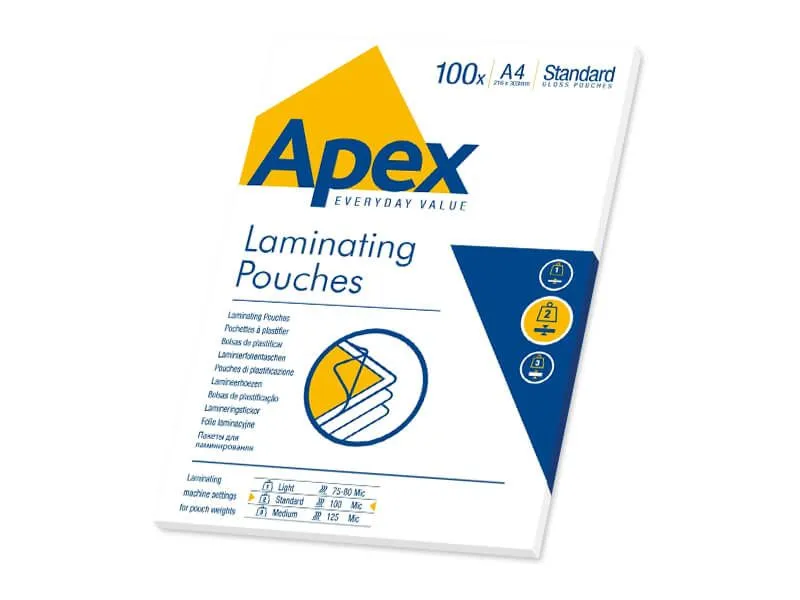 Fellowes - 100-pack - clear - A4 - lamination pouches