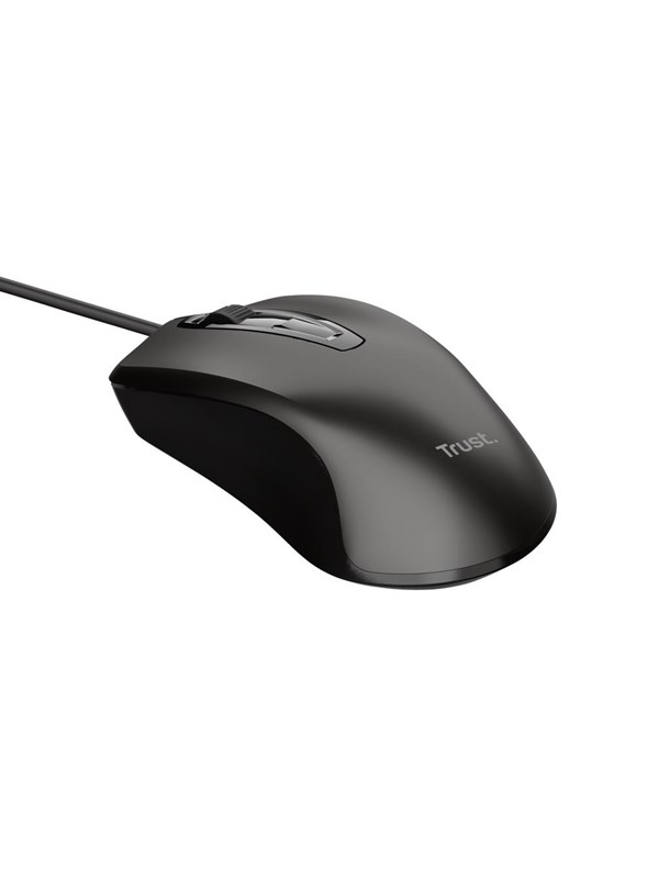 Trust BASICS MOUSE - Mus - Optisk - 3 knapper - Svart