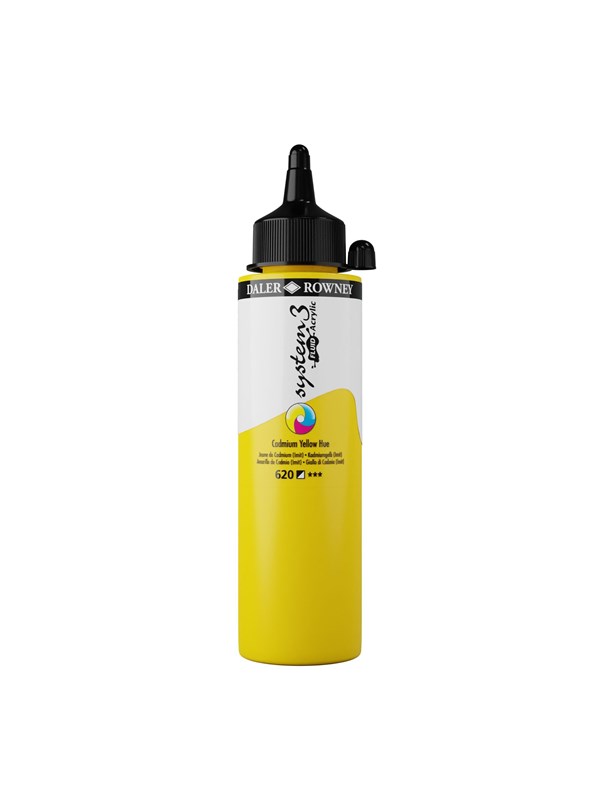 Daler-Rowney System3 Fluid Acrylic 250 ml Cadmium Yellow Hue