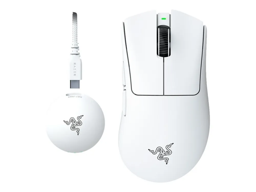 Razer DeathAdder V4 Pro - Gaming mus - Optisk - 6 - Hvit