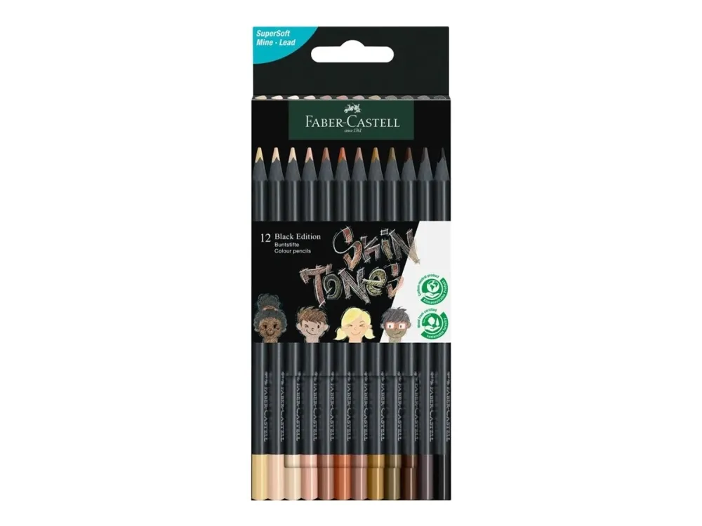 Faber-Castell Colour Pencils Black E. skin tones 12x