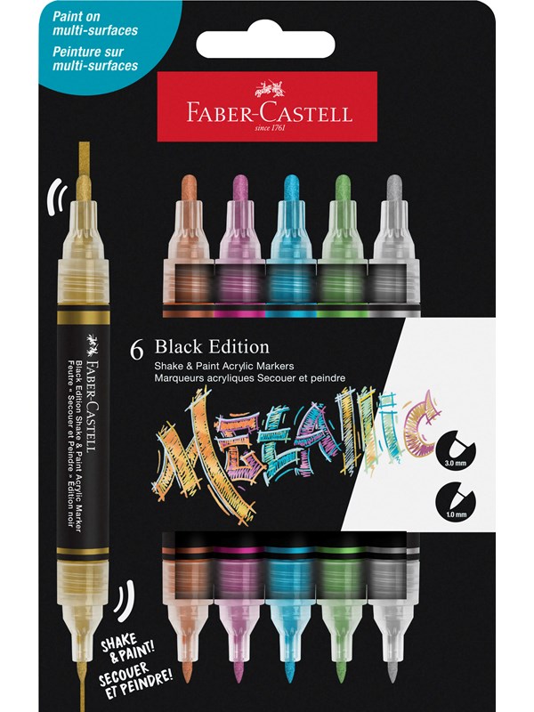 Faber-Castell Black Edition Shake&Paint 6x Metallic