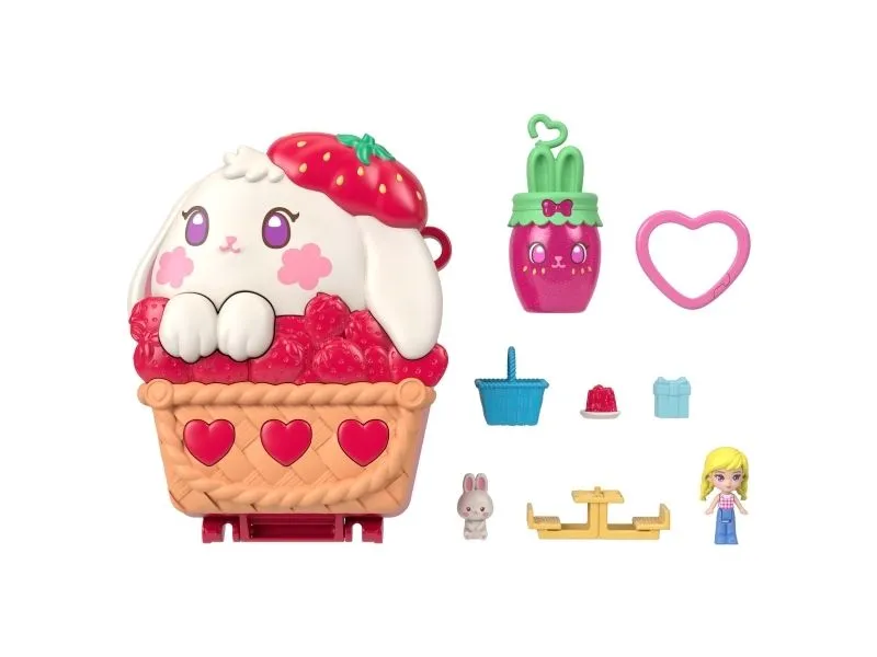 Polly Pocket Core Compact Strawberry Bunny Basket