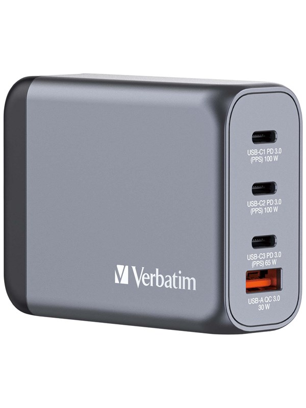 Verbatim 100W 4-Port GaN Wall Charger