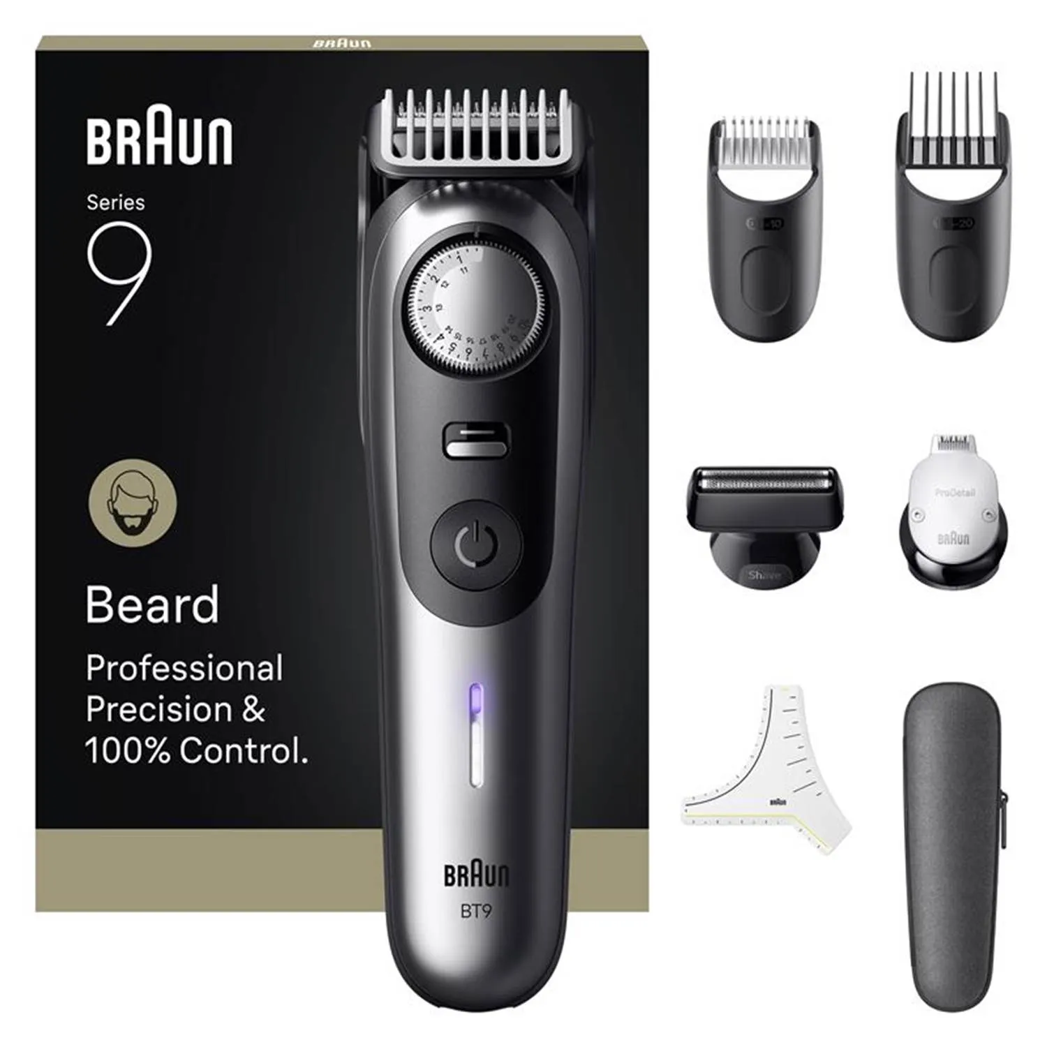 Braun Skjeggtrimmer Styler BT 9520 - Satin Chrome