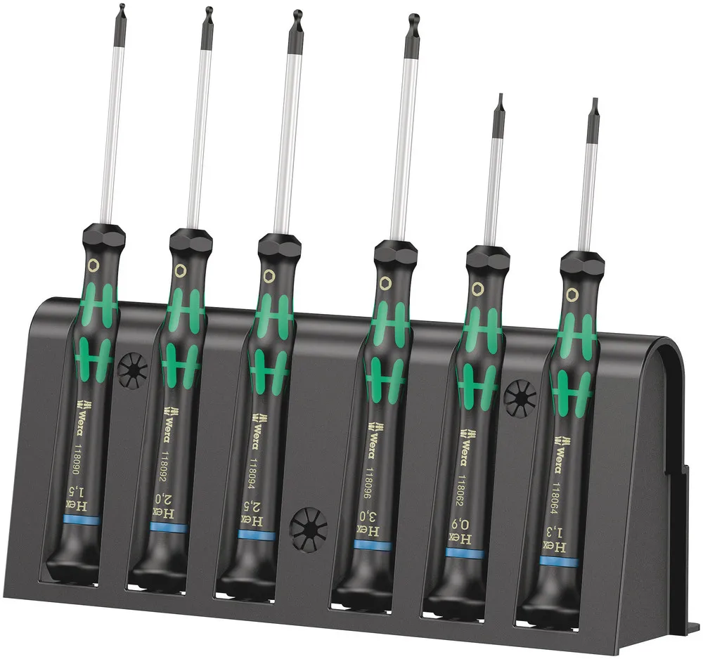Wera 2052/6 Elektroniker-Schraubendrehersatz + Rack