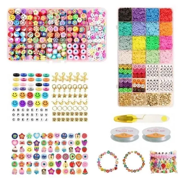Pro Fimo Smykkesett - Heishi & Charm Perler - 4500 stk