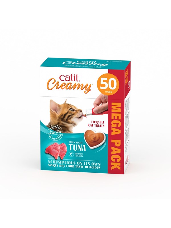 Catit - Creamy Premium Treat for Cats - Tuna - Mega pack 50 x 10 g