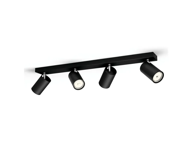 Philips Kosipo spotskinne, 4xGU10, sort