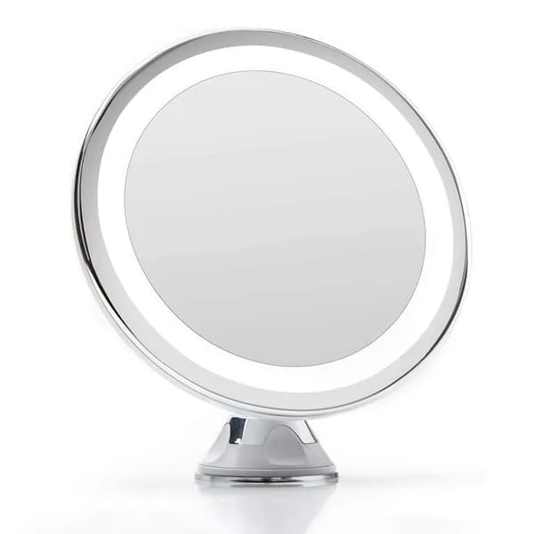 UNIQ Round Mirror with LED Light and suction cup x10 magnification