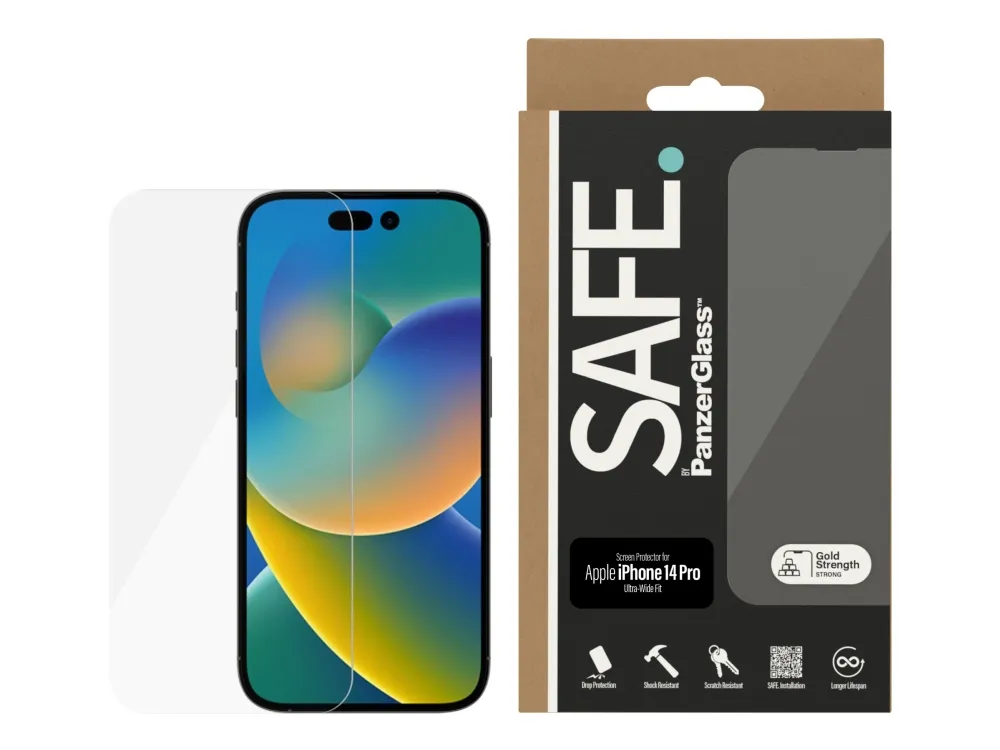 SAFE by PanzerGlass Screen Protector Apple iPhone 14 Pro | Ultra-Wide Fit