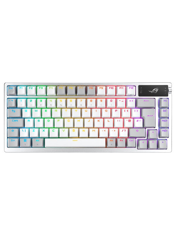 ASUS ROG Azoth 75% Wireless DIY Custom RGB - Gamingtastatur - Uten numpad - Nordisk - Hvit
