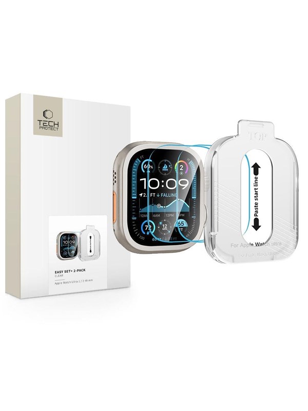 Tech-Protect Easy Set+ 2-pack Tempered Glass for Apple Watch Ultra 1 / 2 49mm - Clear
