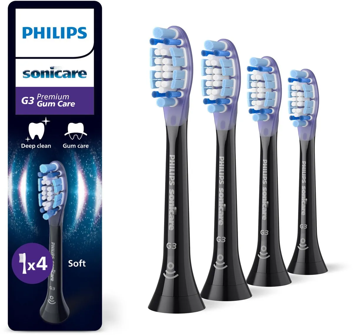 Philips Børstehoder Sonicare G3 Premium Gum Care HX9054 - replacement brushhead - black