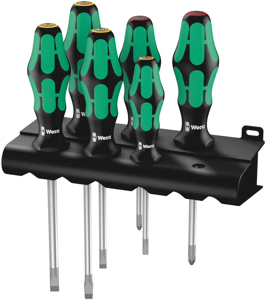 Wera 334/6 rack screwdriver set kraftform plus lasertip and rack 6 pieces