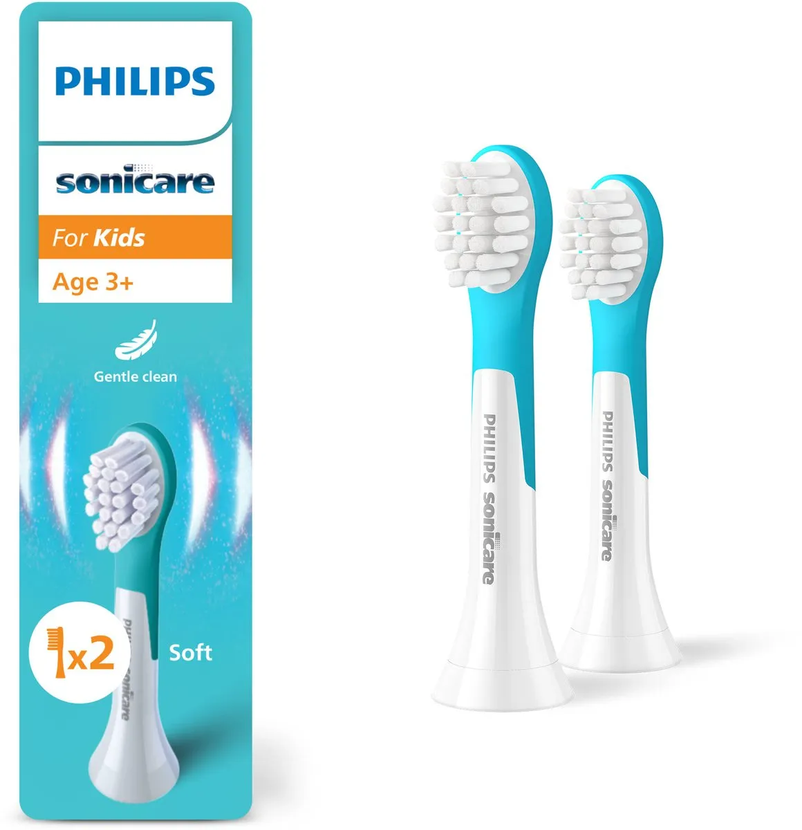 Philips Børstehoder Sonicare For Kids HX6032 - replacement brushhead - white/sea