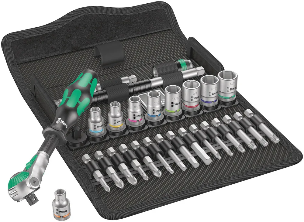 Wera 8100 SA 9 Zyklop Speed Ratchet Set 1/4" drive imperial 28 pieces