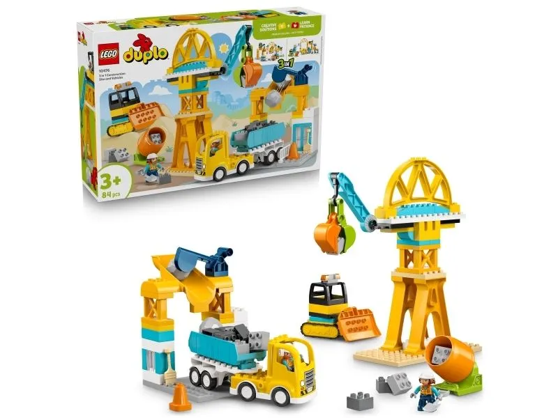 LEGO DUPLO 10476 3-i-1 Byggeplass med anleggsmaskiner