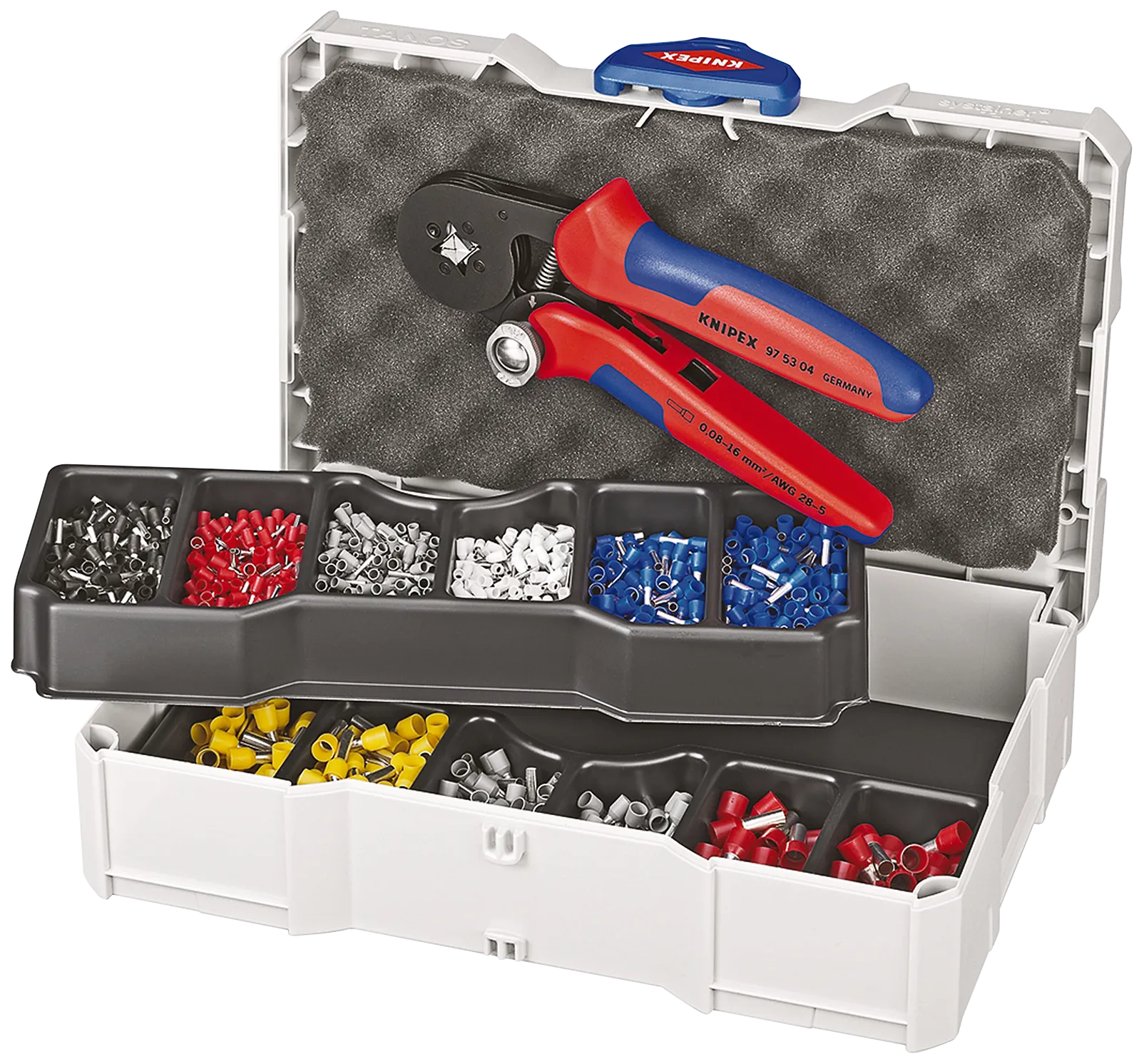 KNIPEX Press-sortimenter, for endehylser med plastkrage