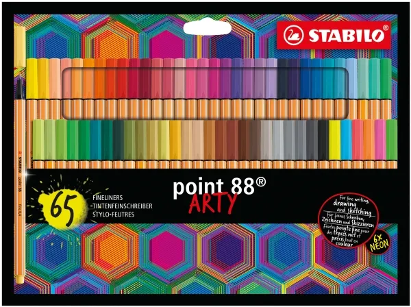 STABILO - Pen 88 fineliner ARTY cardboard wallet of 65 colors