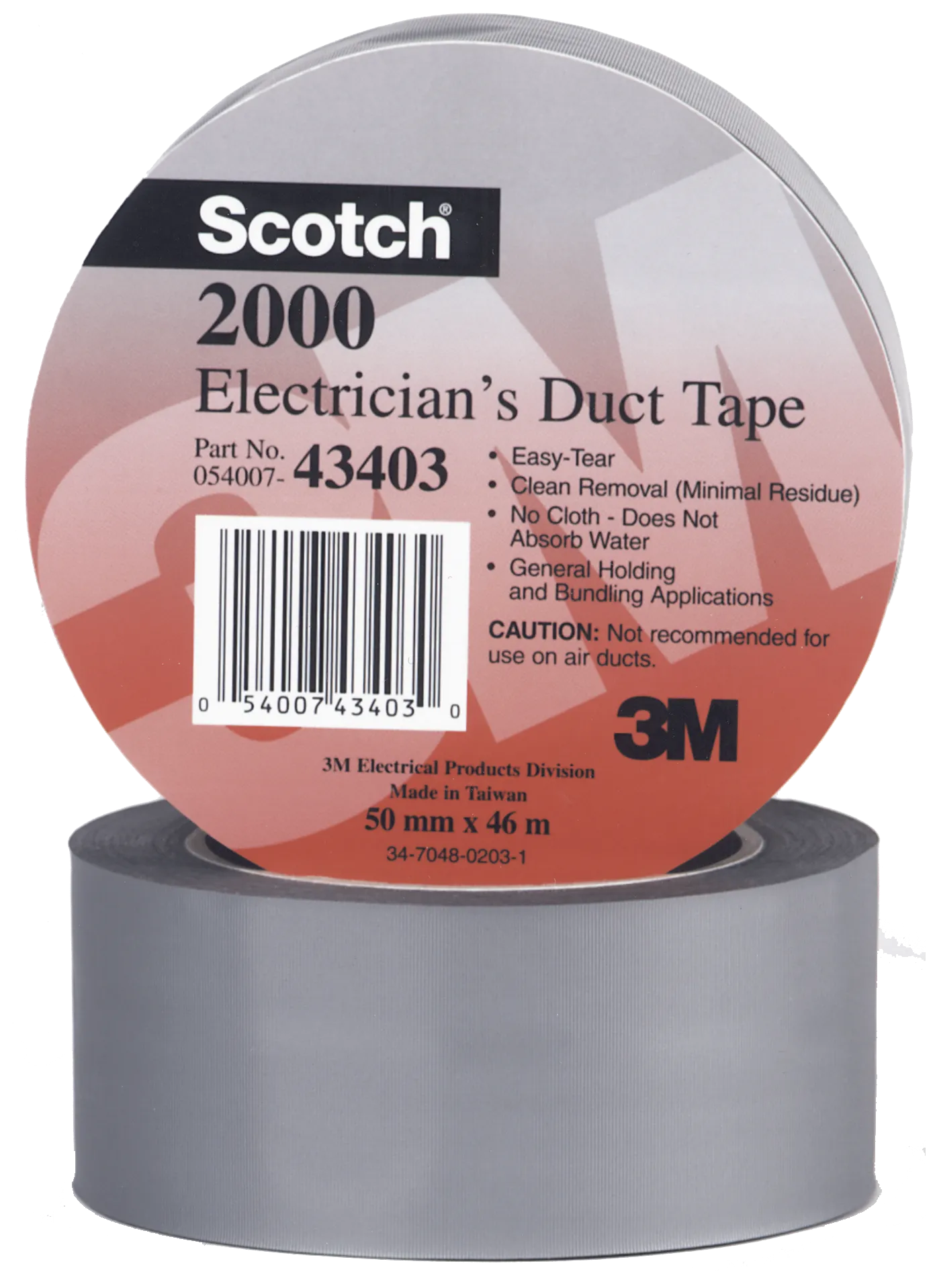3M Scotch® 2000 electricians duct tape grey 50 mm x 46 m