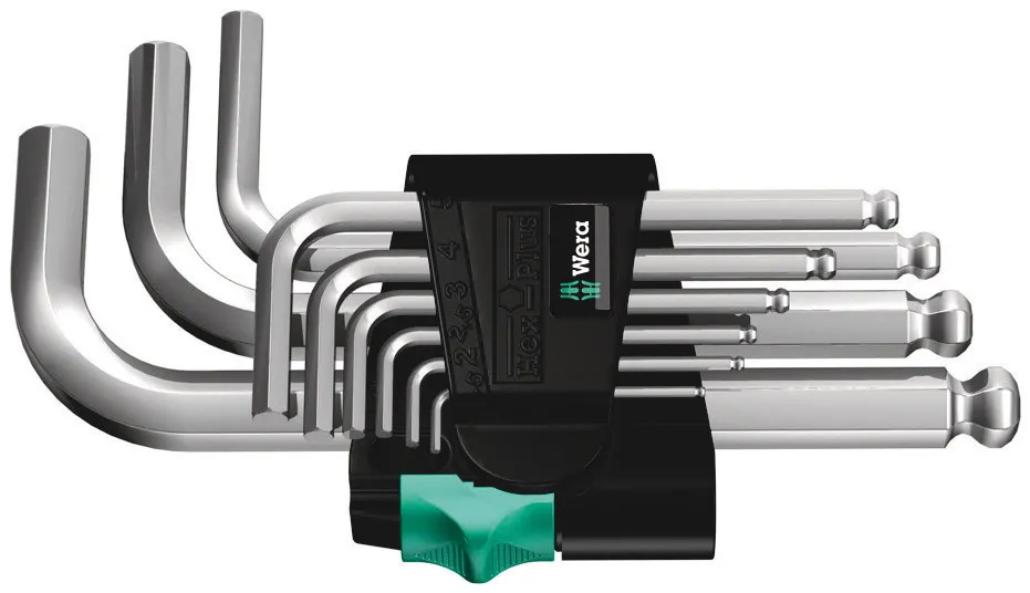 Wera l-key set 950 pks/9 sm n metric chrome-plated 9 pieces