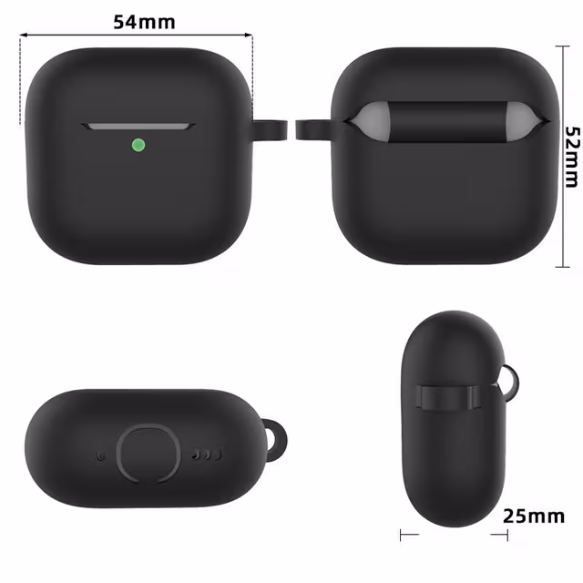 AirPods-etui med nøkkelring og tilbehør Sort AirPods 4 Flat